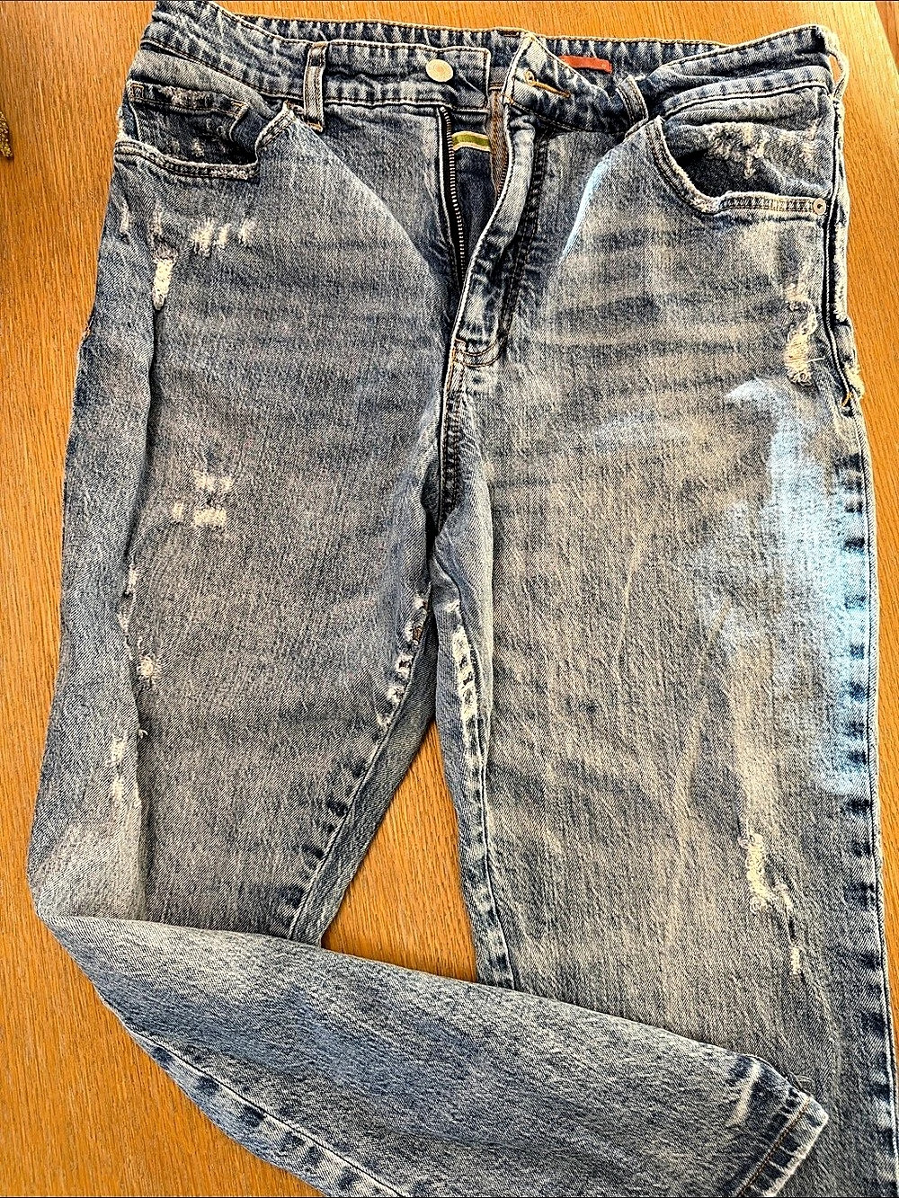 Pilcro (anthropologie) Distressed Skinny Jeans in Blue